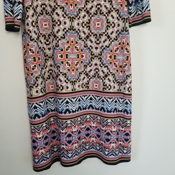 Maggy London Women's Geometric Abstract Boho Hippie Psychedelic Multicolor Sz 8 - Picture 4 of 10